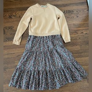Boden mixed media sweatshirt dress, size 6